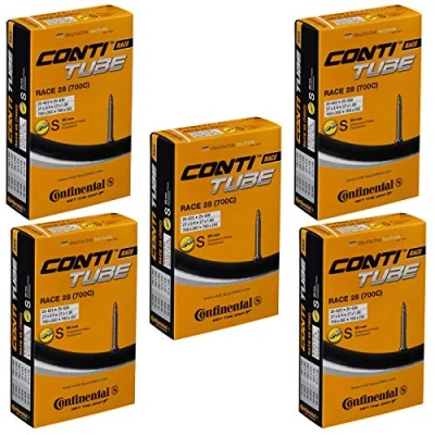 Image of Continental Race 28 700 x 20 25c Bike Inner Tubes with 60mm Presta Valve (Set of 5),Black