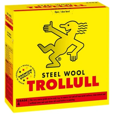 Image of TROLLULL Steel Wool Wire 450g coarse 4 can be used to remove oil and grease from metal, clean natural stone, artificial sand old wood.
