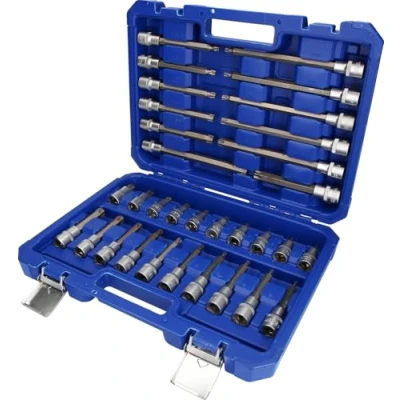 Image of BRILLIANT TOOLS 1/2 inch Socket, Multi Tooth Profile, XZN, Chrome Vanadium Steel, 32 Piece Set, TLG