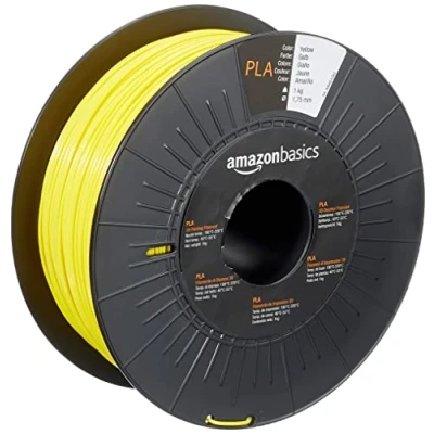 Image of Amazon Basics PLA 3D Printer Filament, 1.75 mm, Yellow, 1 kg Spool