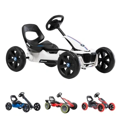 Image of Berg Pedal Gokart Reppy BMW Kinderfahrzeug Tretauto mit Optimale Sicherheid Sound box in the steering wheel, White/Blue, Kinderspielzeug, für Kinder von 2.5 6 Jahren