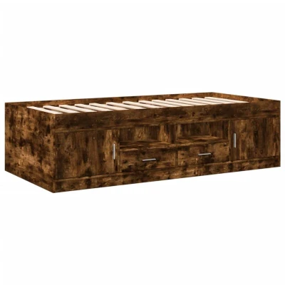 Image of vidaXL Daybed with Drawers without Mattress Smoked Oak 100x200 cm