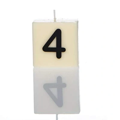 Image of Boxer Gifts Number 4 Candle, White, One Size