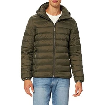 Image of Superdry Men&#039;s Classic Fuji Puffer Jacket, Dark Moss, XL