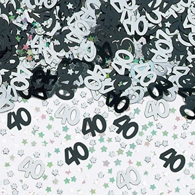 Image of amscan 9900481 Confetti num 40 BL/SIL 14g met