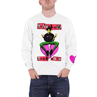 Image of Yungblud Sweatshirt Raver Smile Logo Official White Unisex XL