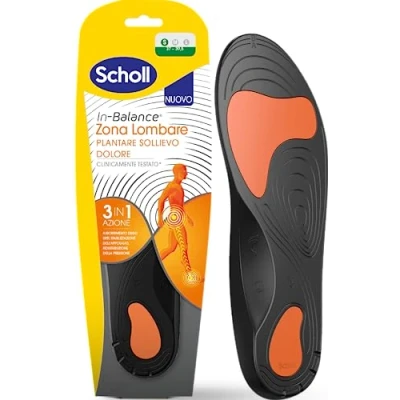 Image of Scholl in Balance Lower Back Plantar Pain Relief Low Double Layer Gel Insoles with Flexible Lumbar Support Size S (37 39.5), 1 Pair