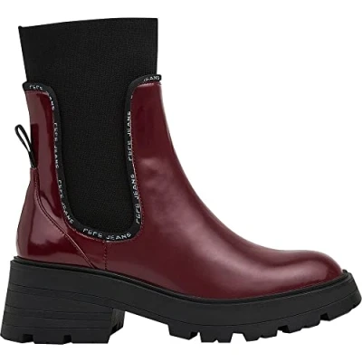 Image of Pepe Jeans Women&#039;s SODA Chelsea W Booties, 287CURRANT, 8 UK