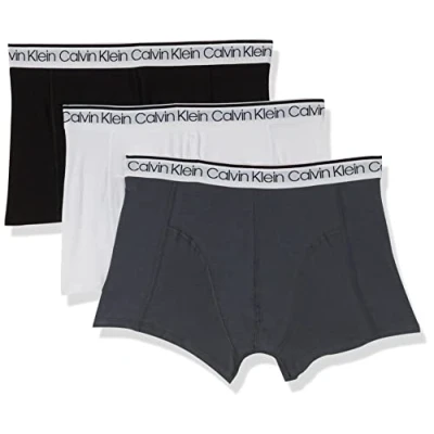 Image of Calvin Klein Men&#039;s Surge Trunk 3pk 000np2421a Trunk, Multicolour (Black/White/Turbulence), XL