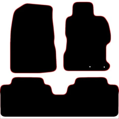 Image of Carsio Carpet Car Mats For Honda Civic 4dr 2000 2004 Tailored Fit Floor Mat Set Complete Accessory Black Custom Fitted All Weather, Anti Slip Backing &amp; Red Trim