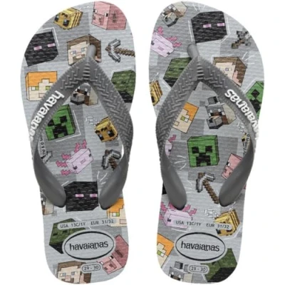 Image of Havaianas Kids Minecraft, Steel Gray, UK child 9