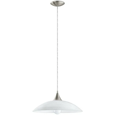 Image of Eglo Lighting Lazolo 1 Light Dome Ceiling Pendant Satin Nickel, E27