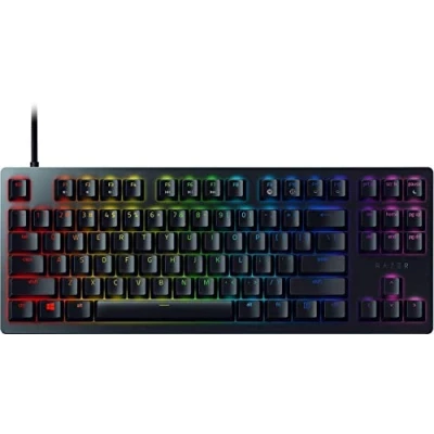 Image of Razer Huntsman Tournament Edition (Red Switch) Tenkeyless Gaming Keyboard (Linear Optical Mechanical Keys, Doubleshot PBT Keycaps, Detachable USB C Cable) Intl. US Layout (ISO) Black
