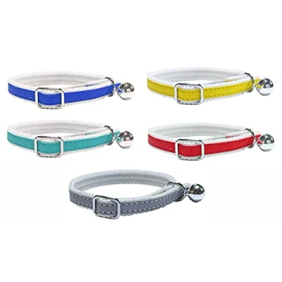 Image of Cat/Kitten Reflective Collar with Safety Elastic, Bell (Silver)