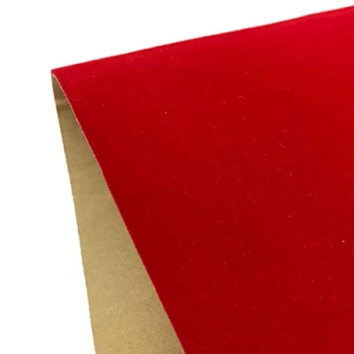 Image of Yalulu Self Adhesive Velvet Flock Liner Back Felt Sheets Fabric Sticky Sheets, 20 x 148 cm Soft for Jewelry Drawer Craft DIY Arts Decoration (Red)