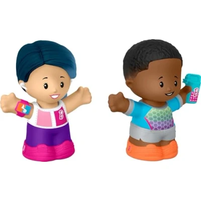 Image of Fisher Price Little People Barbie Toddler Toys Wellness Figure Pack, 2 Characters for Pretend Play Ages 18+ Months, HMX81