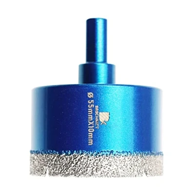 Image of Dry Diamond Core Drill Bit Set,BRSCHNITT 55mm Hole Saw with Triangle Shank for Porcelain Tile Ceramic Stone Granite Marble
