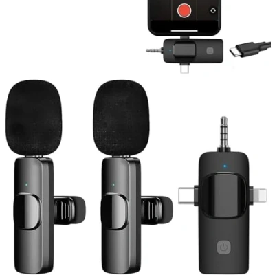Image of BSLVWG Wireless Lavalier Microphone for iPhone/iPad/Android Phone/Laptop,Plug Play Lapel Clip On Mic with Noise Reduction Video Podcast Vlog Recording/Live Steam/Interview/TikTok/YouTube(2 Mics)
