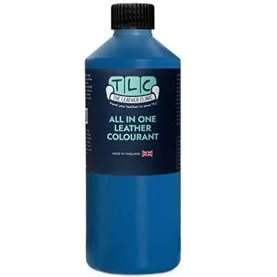 Image of The Leather Clinic All in One Colourant Self Seal Dye Repair Paint Recolour Furniture, Sofas, Car Seats (Blue, 250ml)