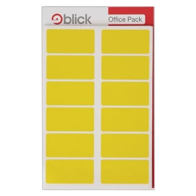 Image of Blick Labels, Yellow, Self Adhesive Stickers Office Pack, Rectangular, 25mm x 50mm, 320 For Home, Office, Family, School, Letters