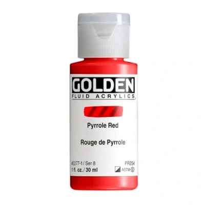 Image of Pro Art Golden Fluid Acrylic Paint 1 oz Pyrrole Red
