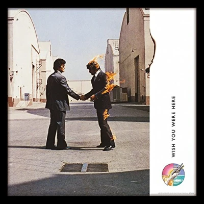 Image of Pink Floyd Wish You were Here 12&quot; Album Cover Framed Print, Wood, Multi Colour, 32 x 1.5 cm