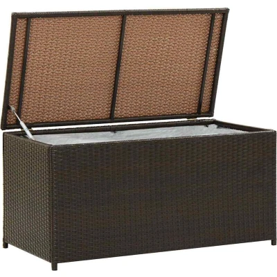 Image of vidaXL Garden Storage Box Poly Rattan 100x50x50 cm Brown
