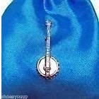 Image of Emblems Gifts Banjo Finely Handcrafted In Solid Pewter UK Lapel Pin Badge