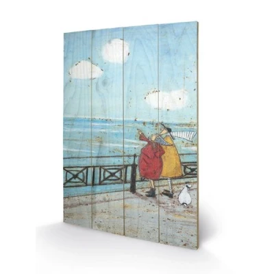 Image of The Art Group Sam Toft (Her Favourite Cloud) Wood Print 40 x 59cm, Multicoloured, 59 1.3 cm
