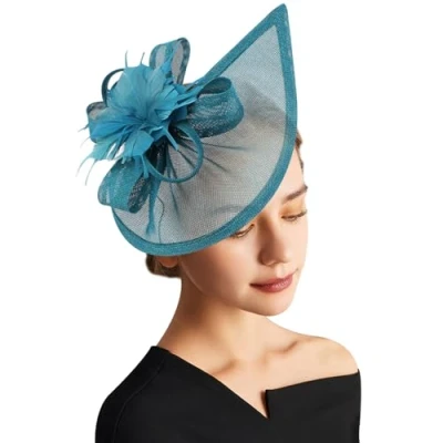 Image of DRESHOW Fascinator Hats Tea Party Hat Vintage Pillbox Headband Cocktail Headwear for Girls and Women