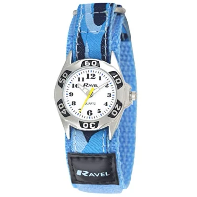 Image of Ravel Children&#039;s Camouflage Army Watch with Easy Fasten Action Strap (Blue)