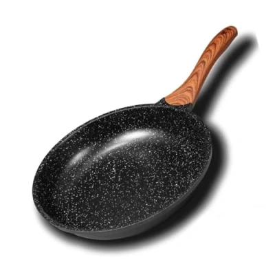 Image of AMD Nexus Non Stick Frying Pan 28cm for Induction Hob, Granite Omelette Pan, PFOA Free Egg Skillet with Ergonomic Bakelite Handle, Aluminum Camping Suitable All Stoves