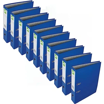 Image of Q Connect Lever Arch File Paperback Foolscap Blue (Pack of 10) KF20030