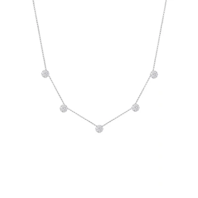 Image of Elli Necklace Choker Round Flower Basic Crystals 925 Sterling Silver