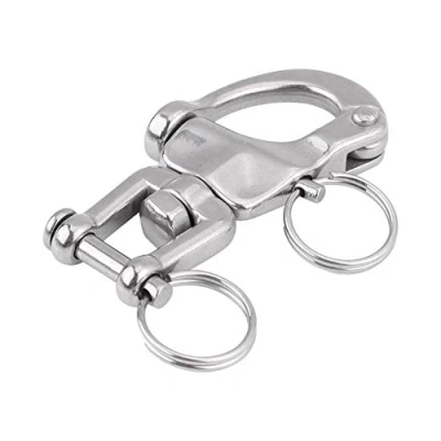 Image of Snap Swivel Shackle, 316 Stainless Steel Eye Shackle Quick Release Marine for Sailboat Spinnaker Halyard(70mm)