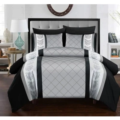 Image of Lazzaro Single Duvet Cover Set Premium Microfiber (135 x 200 cm) 2 PCs Ultrasoft Hypoallergenic Reversible Quilt Bedding With Zipper Closure
