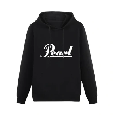 Image of propr Pearl Drums Logo Mens hoodie Hoody With kangaroo Pocket Sweatershirt Black M