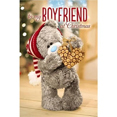Image of Me To You Tatty Teddy 3D Holographic Christmas Card Boyfriend