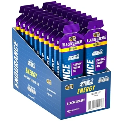 Image of ISOTONIC Caffeine Free Energy Gels Performance Enhancing Formula Zero Fat Sugar 23g Carbohydrates (Pack of 20 x 60g) (Blackcurrant)