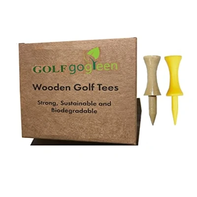 Image of Castle (Graduated) Golf Tees NATURAL BAMBOO WOOD 45mm (30 Pack) Wooden