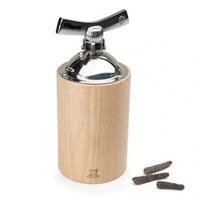 Image of PEUGEOT Isen 16 cm Long Pepper Mill Classic Grind System Made with PEFC Certified Wood Lifetime Guaranteed Mechanism in France Natural Colour