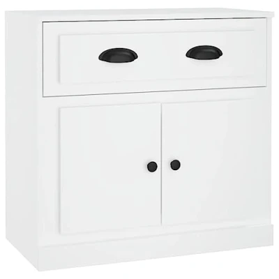 Image of vidaXL Sideboard Living Room Cupboard Storage Cabinet Highboard Home Organiser White 70x35.5x67.5 cm Engineered Wood