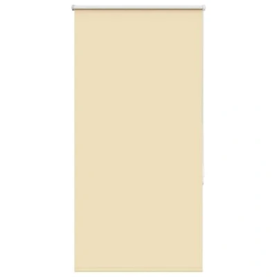 Image of vidaxl blackout roller blind beige 85x210 cm polyester fabric with aluminium top rail for versatile home and office window coverings