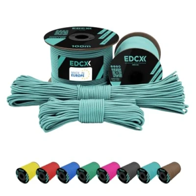 Image of EdcX 2 mm Nylon Paracord 275 (15, 30, 50 and 100 m) 100% rope, 3 Strand cord, cord in Many Colours (Skylight, 30