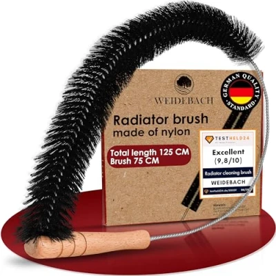 Image of Weidebach® Radiator Bristle 50in / 30in Long, Nylon Bristle, Cleaning Brush Animal Hair Free Brush, Gets Into Every Corner, Stable &amp; Flexible Heating