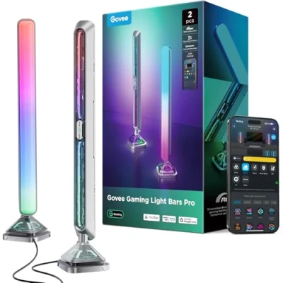 Image of Govee Gaming Light Bars Pro, Upgraded 16 Inch Smart Triple Sided RGBIC Illumination Wi Fi LED Bars, Music Sync &amp; 60+ Scene Modes, Works with Alexa Google Home, Game Room Decor