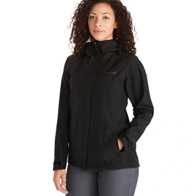 Image of Marmot Women&#039;s Wm&#039;s Minimalist Jacket New, Waterproof GORE TEX Jacket, Lightweight Rain Windproof Raincoat, Breathable Windbreaker, Ideal for Running and Hiking, Black, XL