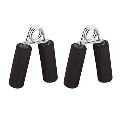 Image of Hand Trainer Set Of 2, Foam Grips, Gripping Exerciser, Finger Muscle Training, Iron Spring, Black Relaxdays