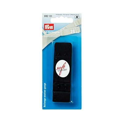 Image of Prym Bra Extender Hooks, Cotton, Black, 25 mm