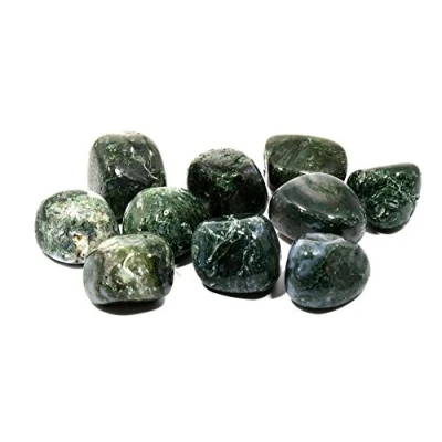 Image of CrystalAge Moss Agate Tumble Stones (20 25mm) Pack of 10
